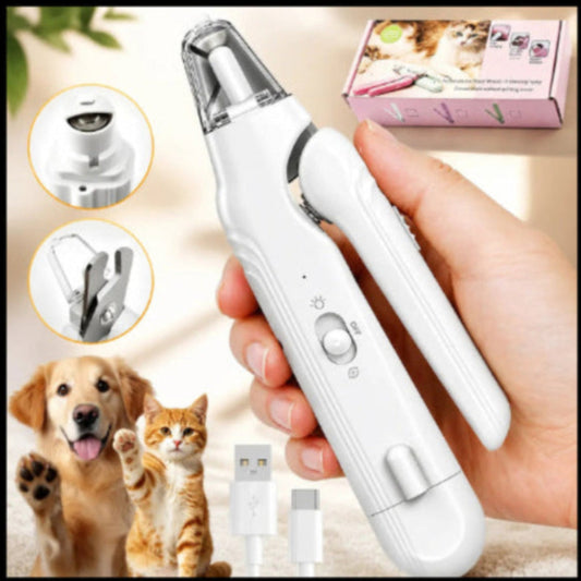 2-In-1 Dog Nail Grinder & Dog Nail Clippers Trimmers for Large Medium Small Dogs Cats Pets Claw Trimmer with LED Lights